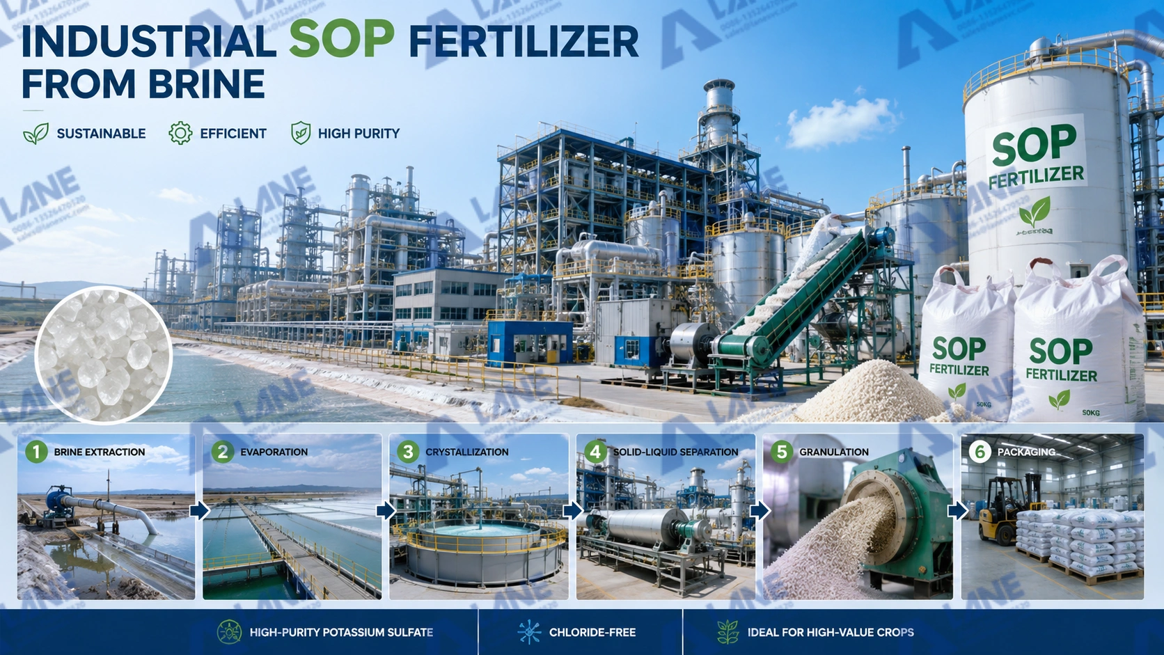 Industrial SOP Fertilizer from Brine: A Green Alternative for Chloride-Free Farming